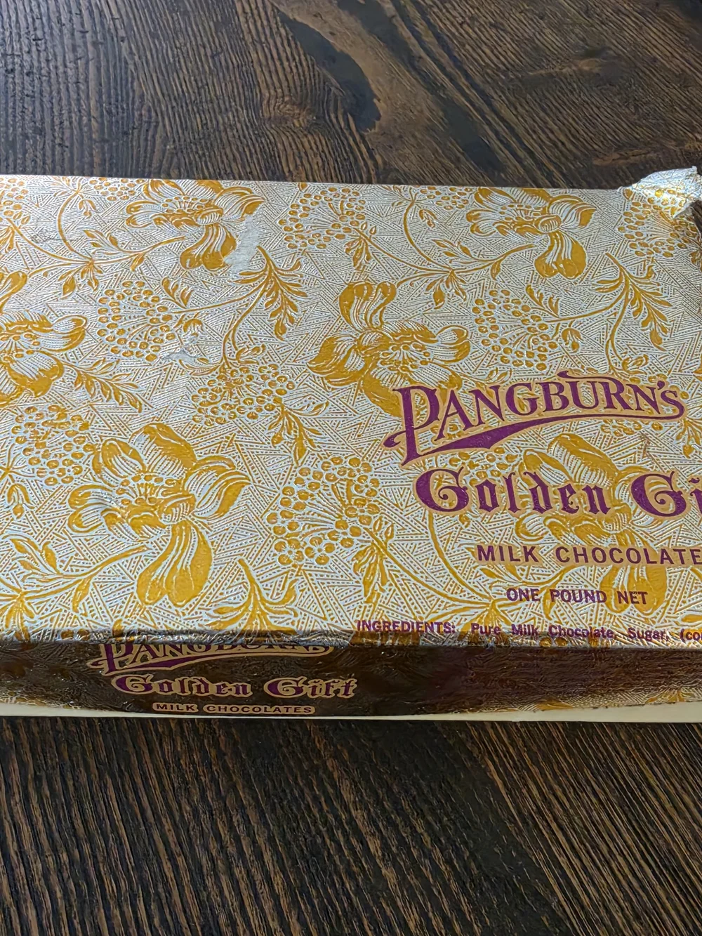 Vintage Pangburn's Golden Gift Milk Chocolates Candy Box Fort Worth Texas 1950s